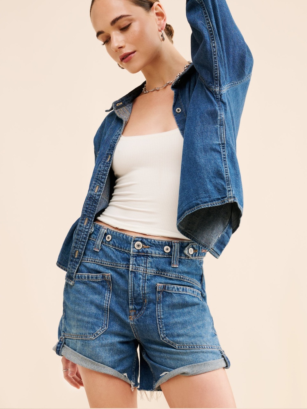 EUC Free People Palmer Denim Shorts